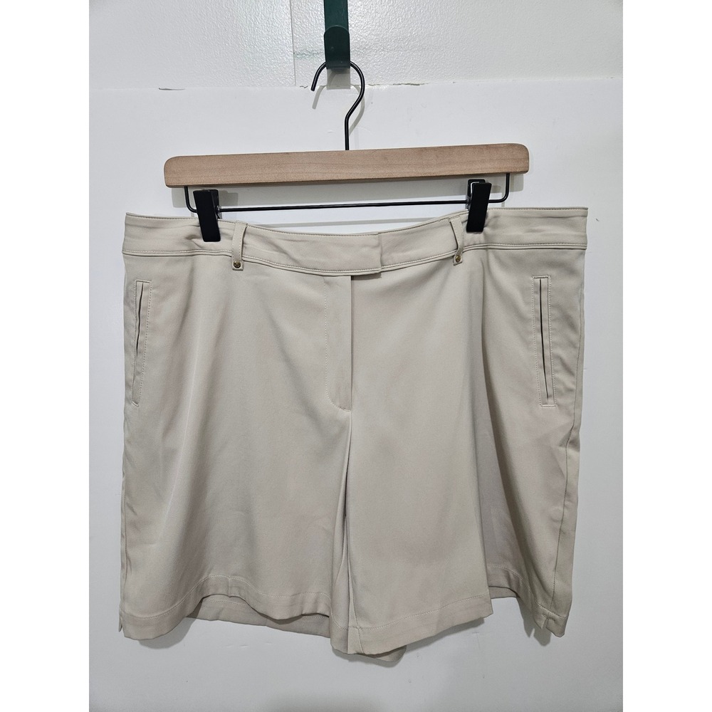 Lady Hagen Khaki Golf Shorts Womens 14 Tan Stretch Performance Pockets